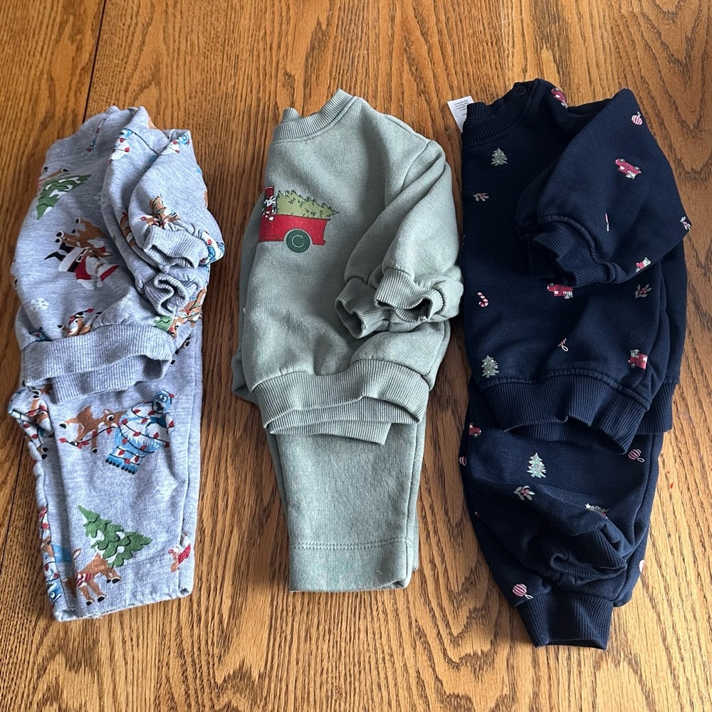3 Christmas Baby Sweatsuits